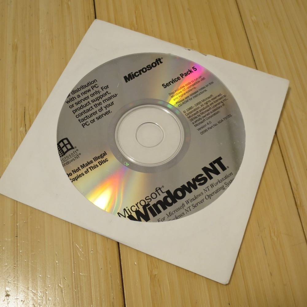 Service Pack 5 SP5 Installation Update CD-ROM 1999‎ FOR Microsoft Windows NT